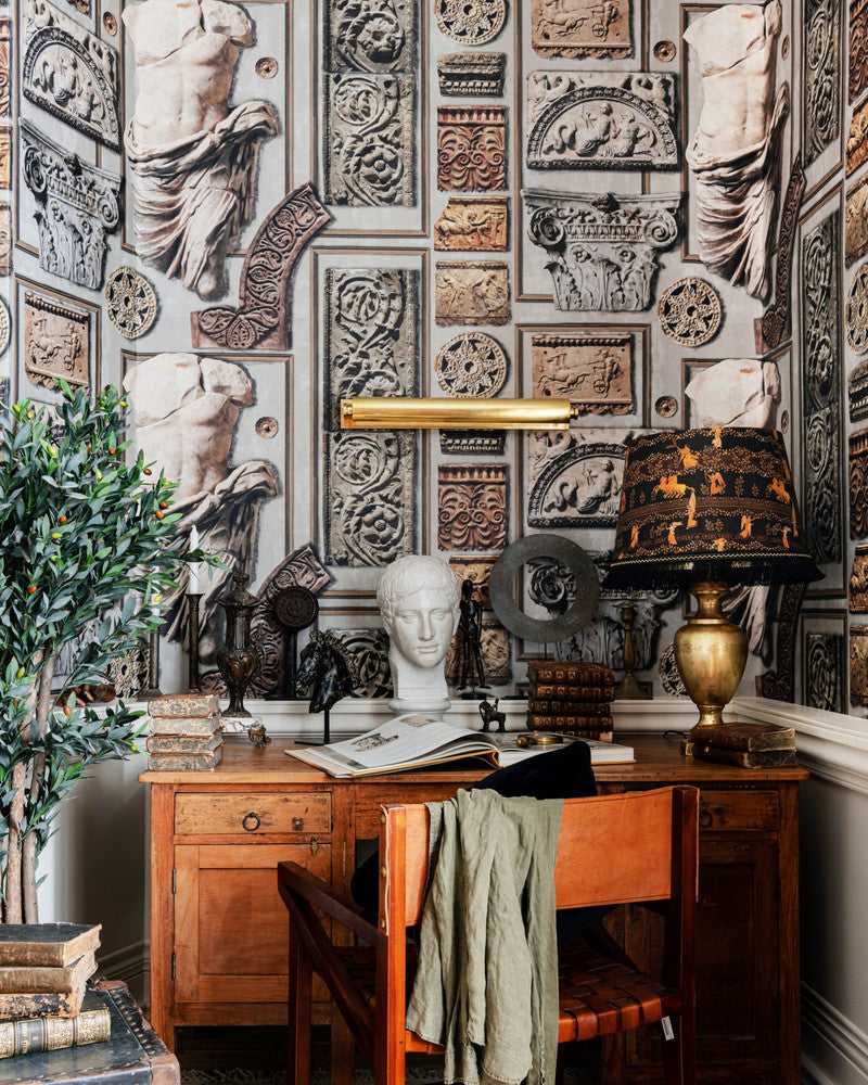 Rare Artifacts Wallpaper by Mind the Gap Designer Wallpaper THE WALLPAPER COMPENDIUM 2 Satin Matte Made in Europe Paste the wall 3 rolls x 20.5 x 3.25 yards - Swanky Fabrics -