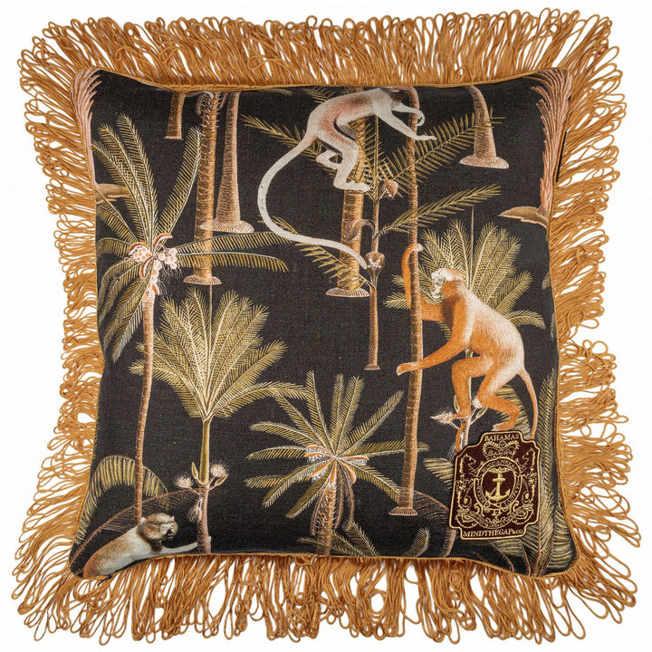 Mind The Gap Pillows BARBADOS Cushion (LC40068) | LC40068 | THE TROPICAL COTTAGE | 20 x 20 in | Black, Brown | Fabric Carolina | https://www.fabriccarolina.com/