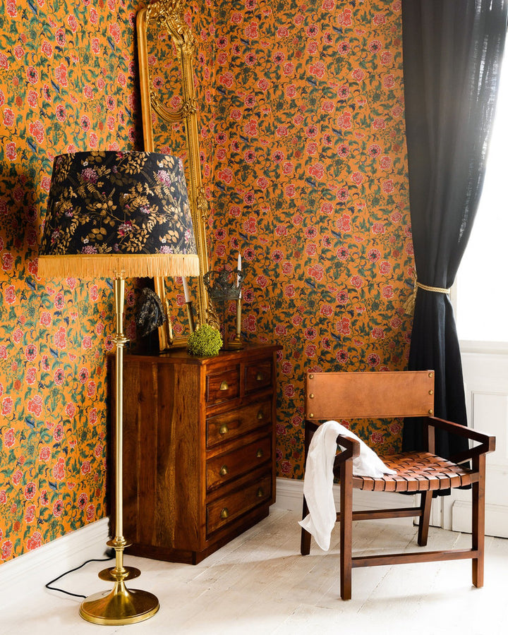 Chinese Ornament Wallpaper by Mind the Gap Designer Wallpaper THE WALLPAPER COMPENDIUM 2 Satin Matte Made in Europe Paste the wall 3 rolls x 20.5 x 3.25 yards - Swanky Fabrics -