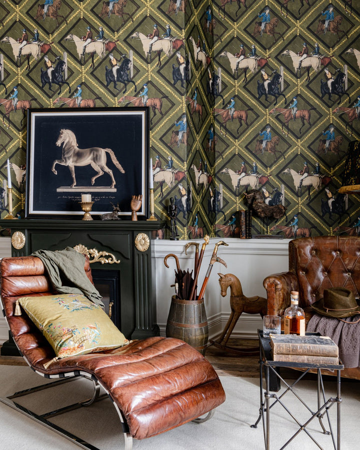 Gymkhana Grey Wallpaper by Mind the Gap Designer Wallpaper THE WALLPAPER COMPENDIUM 2 Satin Matte Made in Europe Paste the wall 3 rolls x 20.5 x 3.25 yards - Swanky Fabrics -