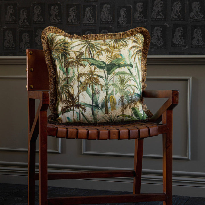 Mind The Gap Pillows HOTEL ROYAL Cushion (LC40067) | LC40067 | THE TROPICAL COTTAGE | 20 x 20 in | Green, Orange, White | Fabric Carolina | https://www.fabriccarolina.com/