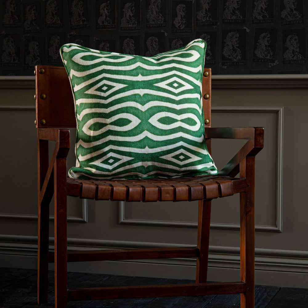 Mind The Gap Pillows NAVAL FLAG I Cushion (LC40062) | LC40062 | THE TROPICAL COTTAGE | 20 x 20 in | Green, Red, White | Fabric Carolina | https://www.fabriccarolina.com/