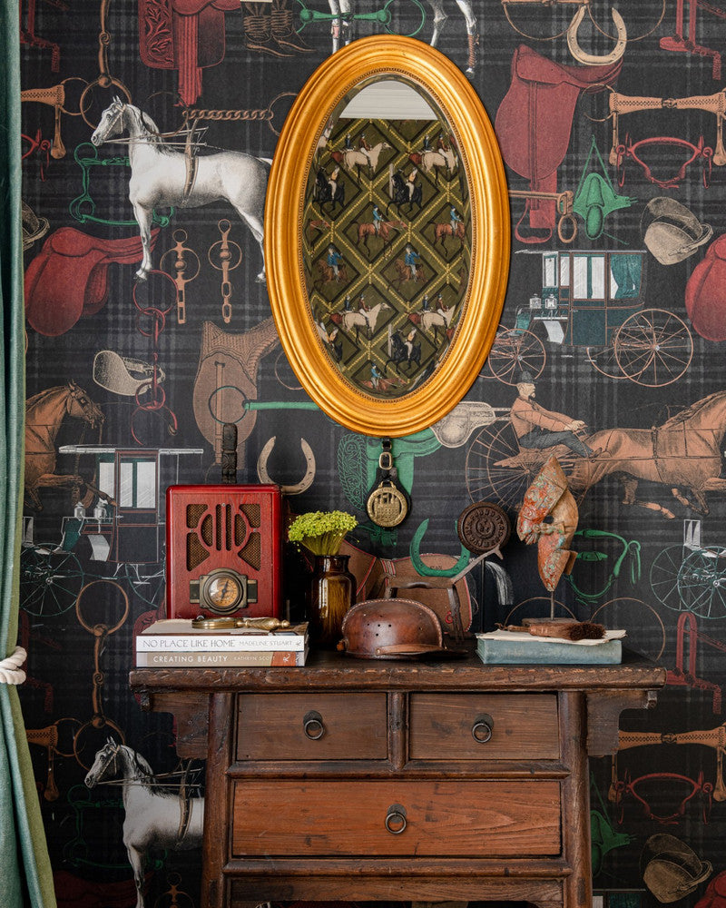 The Jockey Faded Wallpaper by Mind the Gap Designer Wallpaper THE WALLPAPER COMPENDIUM 2 Satin Matte Made in Europe Paste the wall 3 rolls x 20.5 x 3.25 yards - Swanky Fabrics -