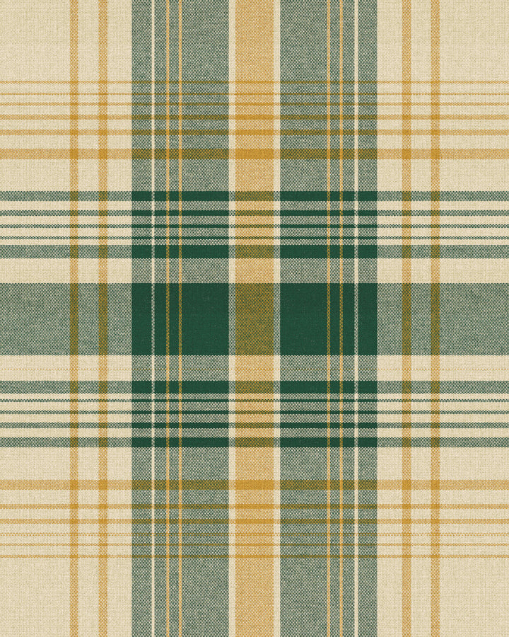 MONTEREY Taupe Wallpaper (WP30090) by Mind The Gap | WP30090 | WOODSTOCK '69 | 1 roll x 52x1000 cm / 20.5x393.7 in | 0.52m / 20.5in | 10m / 393.7in | 5.20sqm / 55.9sq ft | 50cm / 19.6in | Taupe, Green, Yellow | Non-woven Satin | Paste the wall | 1-roll in a box | Fabric Carolina | https://www.fabriccarolina.com/
