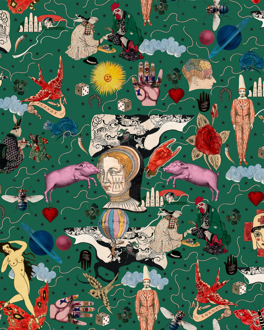 Illusionary Daytime Green wallpaper by Mind the Gap (WP20618), swatch