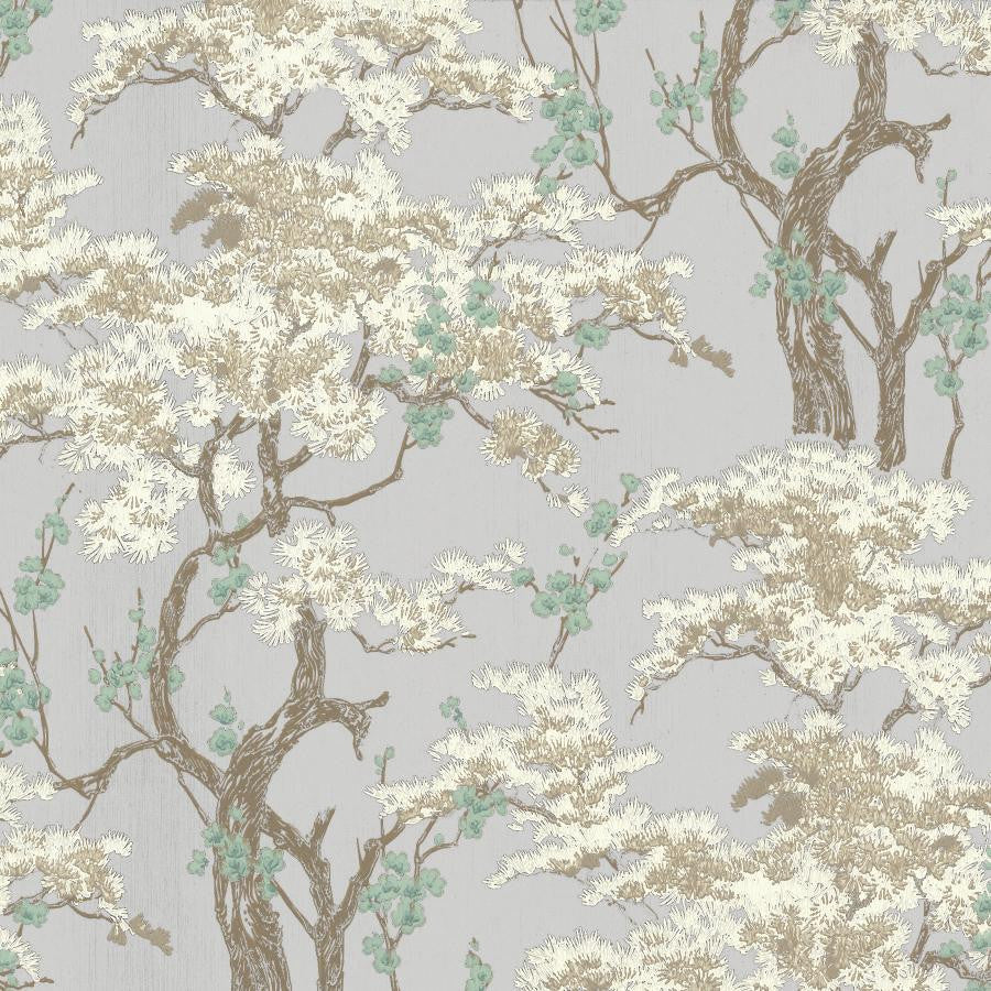 Harewood Foil (Wp) # 01 by 1838 Wallcoverings Designer Wallpaper Avington STRAIGHT PASTE THE WALL UNITED KINGDOM V-21" 20.5"X11YD - Swanky Fabrics -