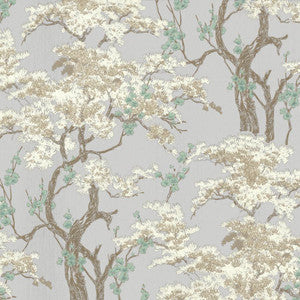 Harewood Foil (Wp) # 01 by 1838 Wallcoverings Designer Wallpaper