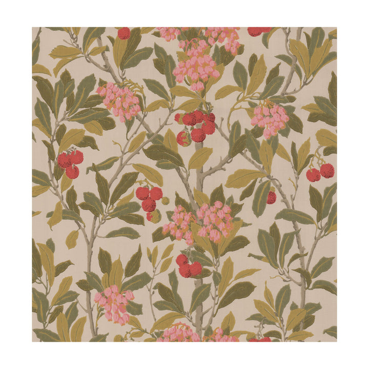 Strawberry Tree Pink & Linen by Cole & Son Designer Wallcovering COLE & SON ARCHIVE ANTHOLOGY PAPER - 100% United Kingdom Horizontal: and Vertical: 21.1 20.5 - Swanky Fabrics -