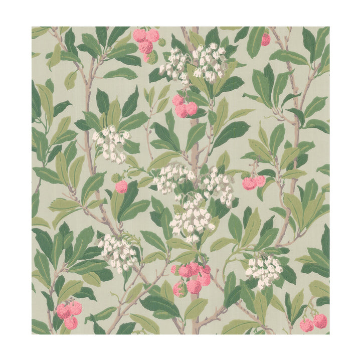 Strawberry Tree Pink & Duck Egg by Cole & Son Designer Wallcovering COLE & SON ARCHIVE ANTHOLOGY PAPER - 100% United Kingdom - Horizontal: - and Vertical: 21.1 20.5 - Swanky Fabrics -