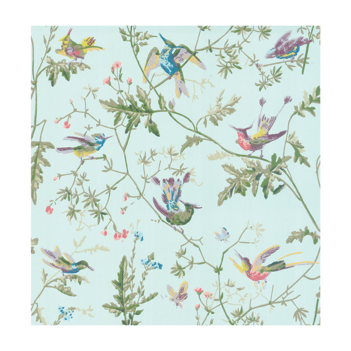 Hummingbirds Blue Multi-Colour by Cole & Son Designer Wallcovering COLE & SON ARCHIVE ANTHOLOGY PAPER - 100% United Kingdom Horizontal: and Vertical: 21.1 20.5 - Swanky Fabrics -