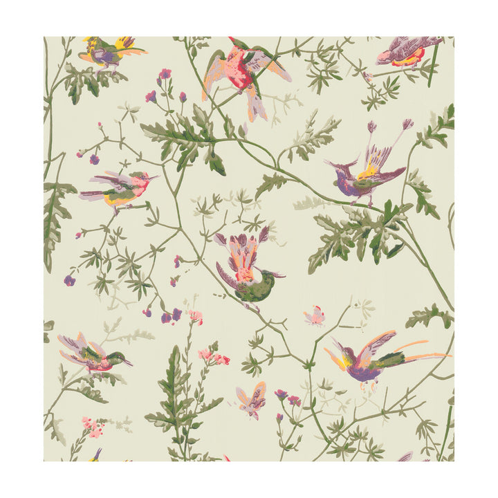 Hummingbirds Green Multi-Colour by Cole & Son Designer Wallcovering COLE & SON ARCHIVE ANTHOLOGY PAPER - 100% United Kingdom - Horizontal: - and Vertical: 21.1 20.5 - Swanky Fabrics -