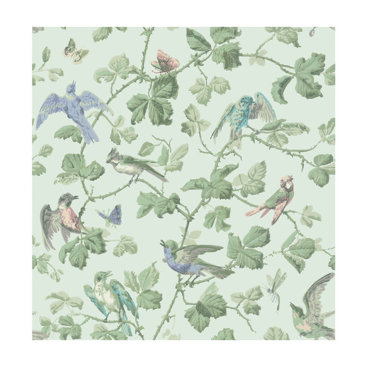 Winter Birds Duck Egg by Cole & Son Designer Wallcovering COLE & SON ARCHIVE ANTHOLOGY PAPER - 100% United Kingdom Horizontal: and Vertical: 21.1 20.5 - Swanky Fabrics -