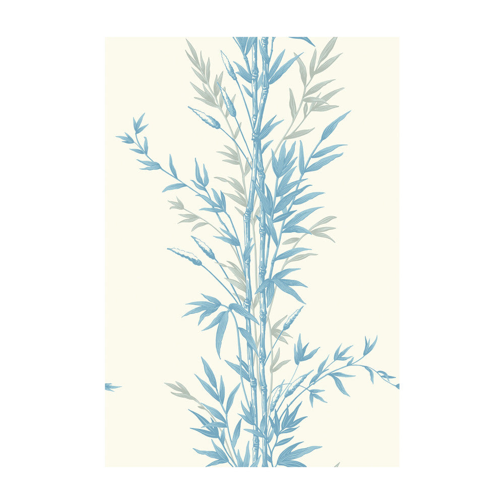 Bamboo Blue On Ivory by Cole & Son Designer Wallcovering COLE & SON ARCHIVE ANTHOLOGY PAPER - 100% United Kingdom - Horizontal: - and Vertical: 30 20.5 - Swanky Fabrics -