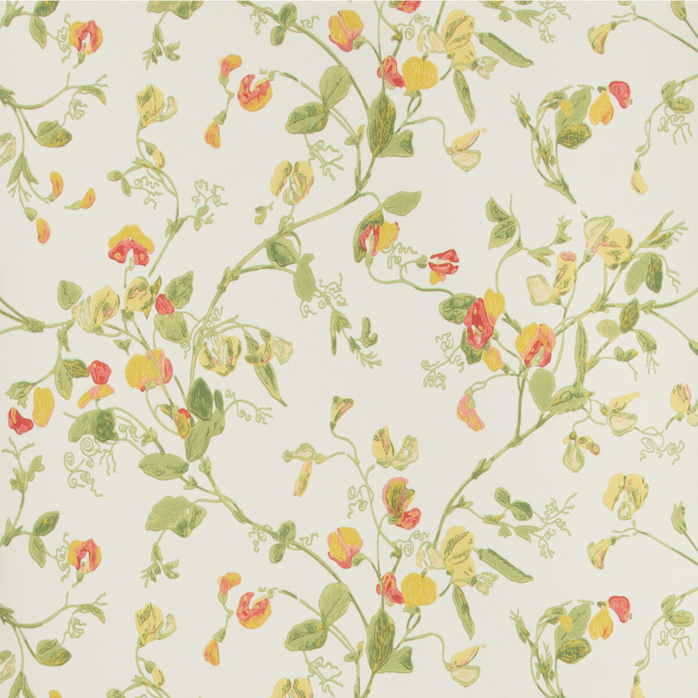 Sweet Pea Pink & Yellow by Cole & Son Designer Wallcovering COLE & SON ARCHIVE ANTHOLOGY PAPER - 100% United Kingdom Horizontal: and Vertical: 15 20.5 - Swanky Fabrics -