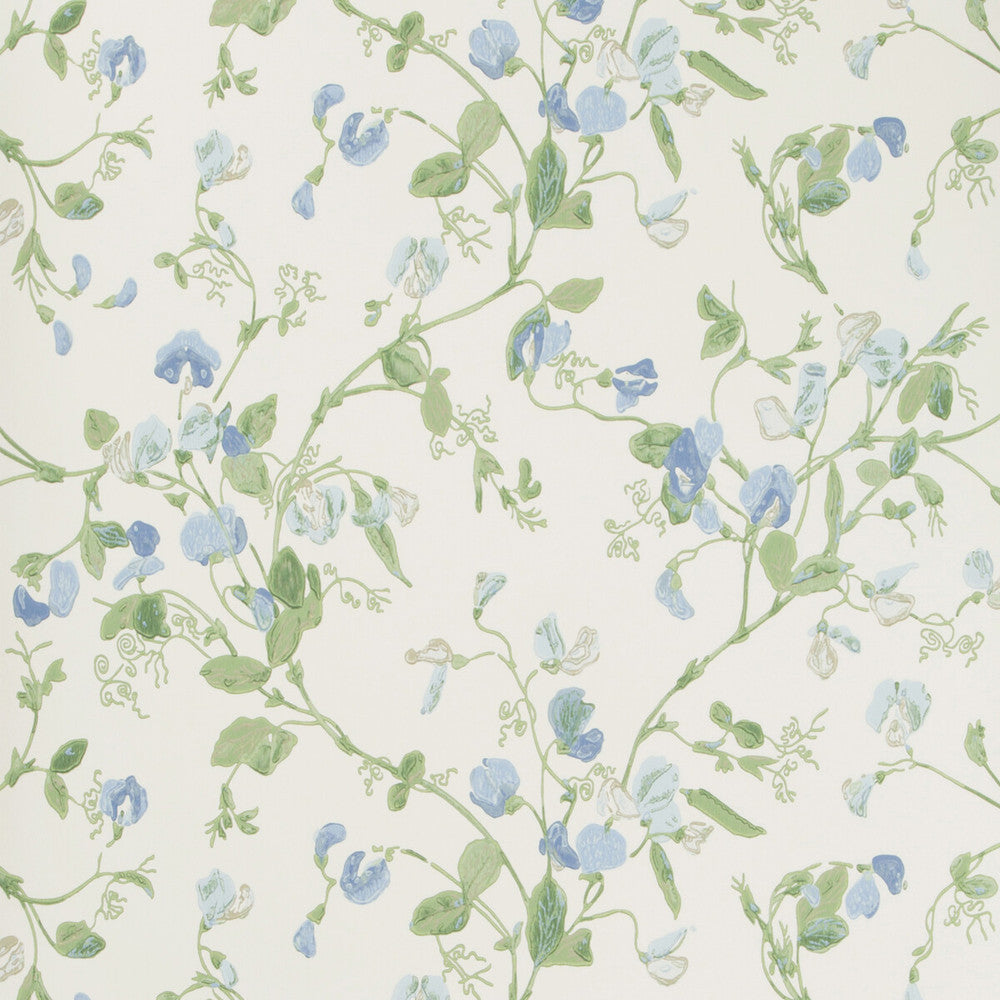 Sweet Pea Blue by Cole & Son Designer Wallcovering COLE & SON ARCHIVE ANTHOLOGY PAPER - 100% United Kingdom - Horizontal: - and Vertical: 15 20.5 - Swanky Fabrics -