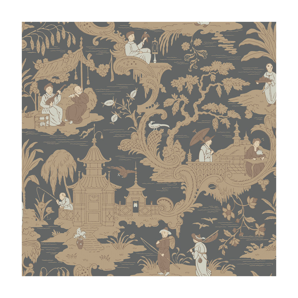Chinese Toile Charcoal by Cole & Son Designer Wallcovering COLE & SON ARCHIVE ANTHOLOGY PAPER - 100% United Kingdom - Horizontal: - and Vertical: 21 20.5 - Swanky Fabrics -