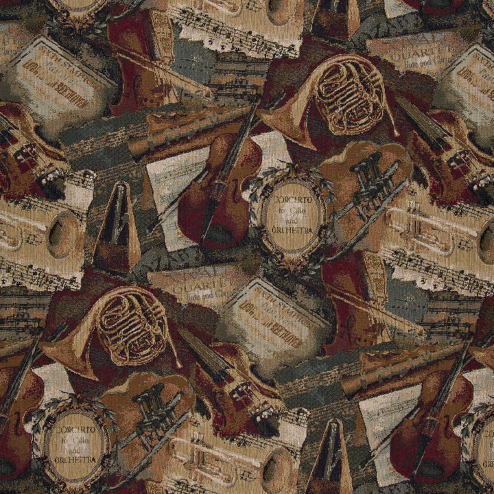 1010 Music Hall by Charlotte Designer Fabric Themes of Tapestry II 52% Cotton, 48% Polyester Asia Exceeds 100,000 Wyzenbeek Rubs (Heavy Duty) Horizontal: 27" x Vertical: 28.5" 54 Inches - Swanky Fabrics -