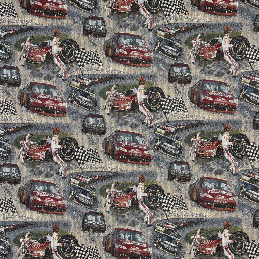 1012 Nascar by Charlotte Designer Fabric Themes of Tapestry II 53% Cotton, 47% Polyester Canada Exceeds 100,000 Wyzenbeek Rubs (Heavy Duty) Horizontal: 24.5" x Vertical: 14" 54 Inches - Swanky Fabrics -
