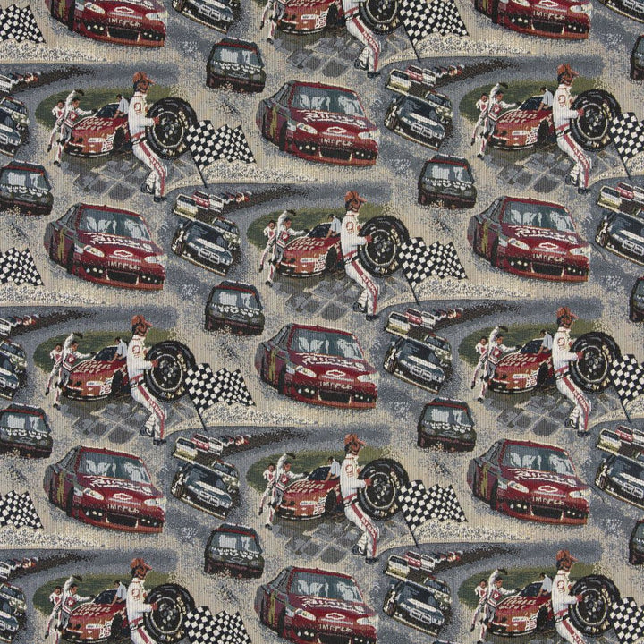 1012 Nascar by Charlotte Designer Fabric Themes of Tapestry II 53% Cotton, 47% Polyester Canada Exceeds 100,000 Wyzenbeek Rubs (Heavy Duty) Horizontal: 24.5" x Vertical: 14" 54 Inches - Swanky Fabrics -