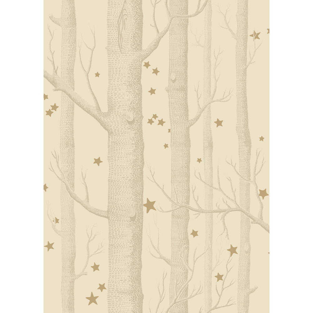 Woods & Stars Buff & Gold by Cole & Son Designer Wallcovering COLE & SON WHIMSICAL PAPER - 100% United Kingdom - Horizontal: - and Vertical: 28.3 20.5 - Swanky Fabrics -
