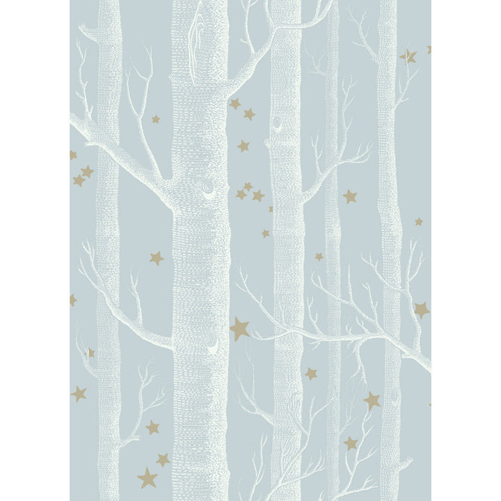 Woods & Stars Powder Blue by Cole & Son Designer Wallcovering COLE & SON WHIMSICAL PAPER - 100% United Kingdom Horizontal: and Vertical: 28.3 20.5 - Swanky Fabrics -