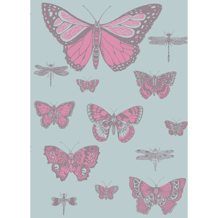 Butterflies & Dragonflies Pink On Blue by Cole & Son Wallcovering Cole & Son Wallcovering Butterflies & Dragonflies Pink On BlueWallcovering COLE & SON WHIMSICAL PAPER - 100% United Kingdom </p><p>Repeat: H: , V: 28.3 20.5 - Fabric Carolina -