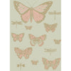 Butterflies & Dragonflies Pink On Oliv by Cole & Son Designer Wallcovering