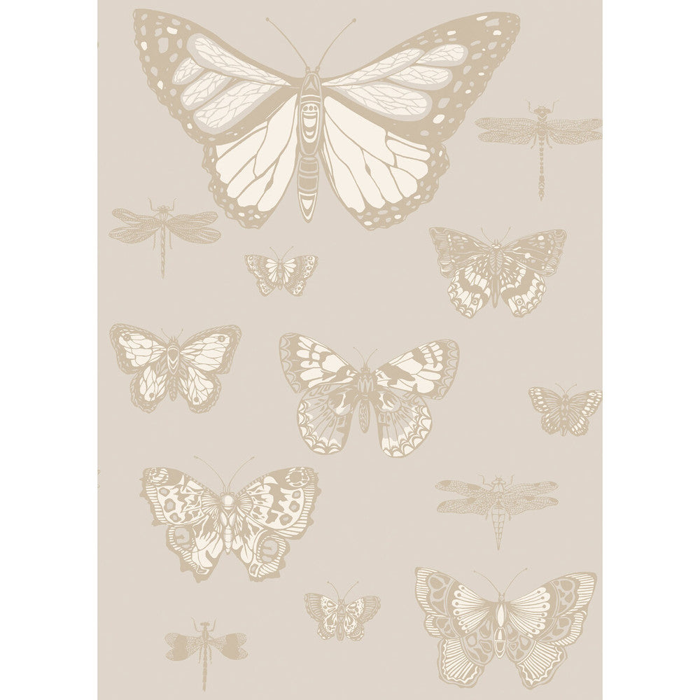 Butterflies & Dragonflies Grey by Cole & Son Designer Wallcovering COLE & SON WHIMSICAL PAPER - 100% United Kingdom Horizontal: and Vertical: 28.3 20.5 - Swanky Fabrics -