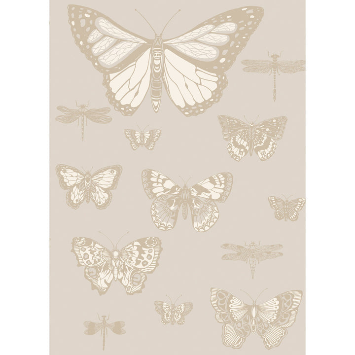 Butterflies & Dragonflies Grey by Cole & Son Designer Wallcovering COLE & SON WHIMSICAL PAPER - 100% United Kingdom Horizontal: and Vertical: 28.3 20.5 - Swanky Fabrics -