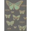 Butterflies & Dragonflies Green On Char by Cole & Son Designer Wallcovering