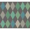 Punchinello Teal On Char by Cole & Son Designer Wallcovering