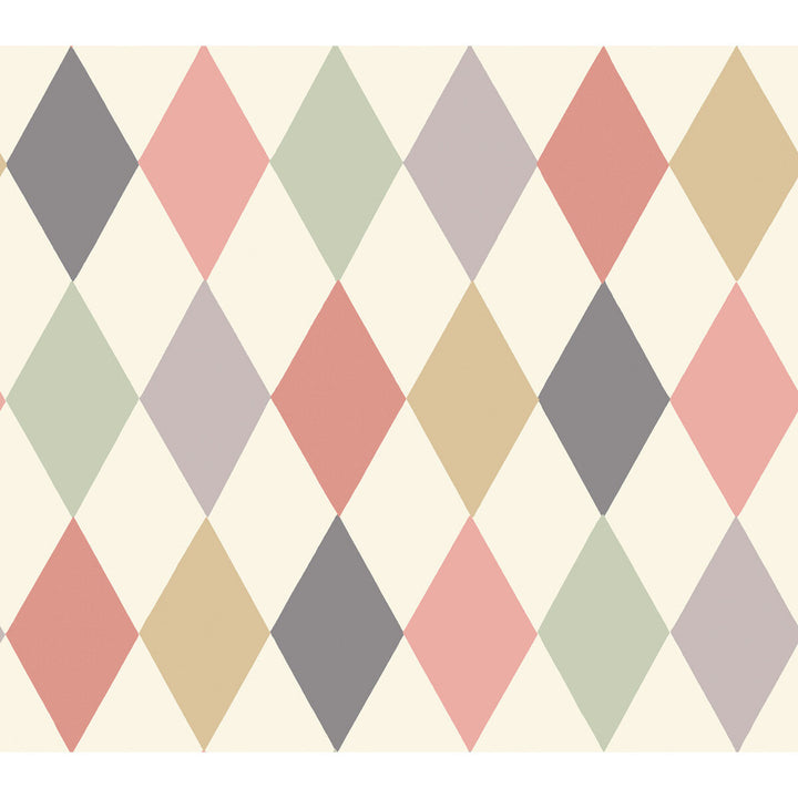 Punchinello Coral & Grn by Cole & Son Designer Wallcovering COLE & SON WHIMSICAL PAPER - 100% United Kingdom Horizontal: and Vertical: 18.1 20.5 - Swanky Fabrics -