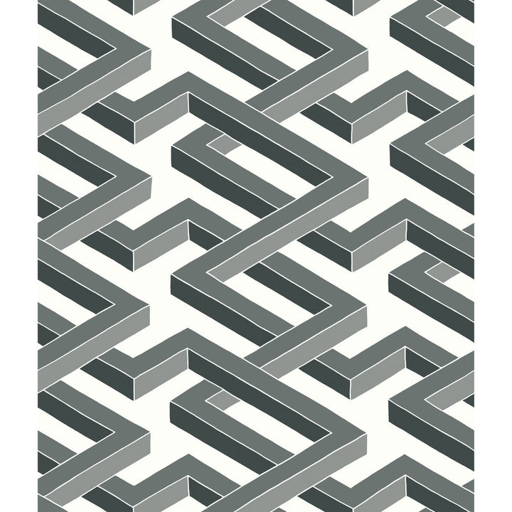 Luxor Black And White by Cole & Son Designer Wallcovering COLE & SON GEOMETRIC II PAPER - 100% United Kingdom Horizontal: and Vertical: 12 20.5 - Swanky Fabrics -