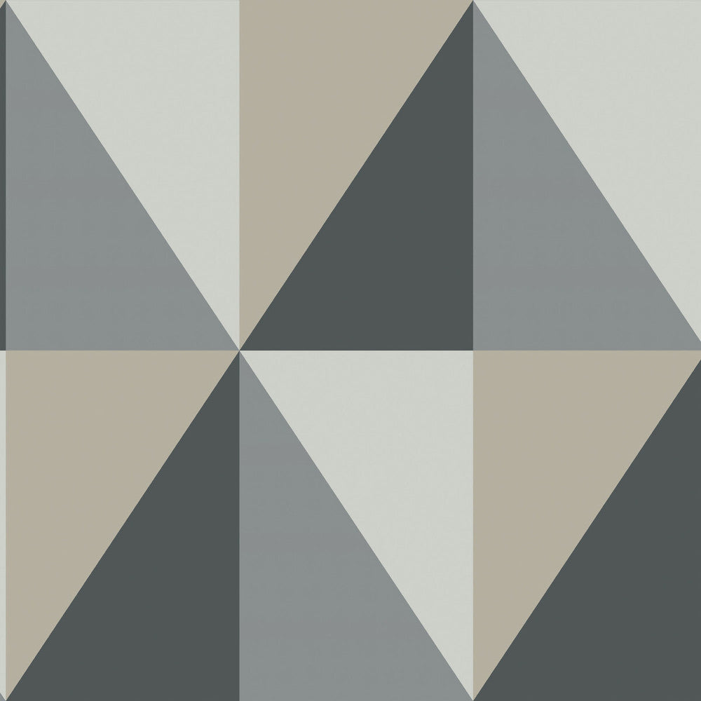 Apex Grand Grey And Black by Cole & Son Designer Wallcovering COLE & SON GEOMETRIC II PAPER - 100% United Kingdom Horizontal: and Vertical: 27 27 - Swanky Fabrics -