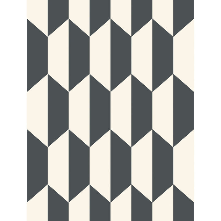 Tile Black And White by Cole & Son Designer Wallcovering COLE & SON GEOMETRIC II PAPER - 100% United Kingdom Horizontal: and Vertical: 13.8 21 - Swanky Fabrics -