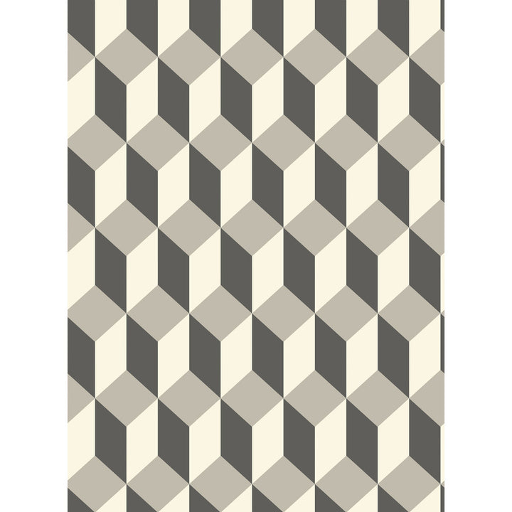 Delano Grey And Black by Cole & Son Designer Wallcovering COLE & SON GEOMETRIC II PAPER - 100% United Kingdom - Horizontal: - and Vertical: 9.5 21 - Swanky Fabrics -