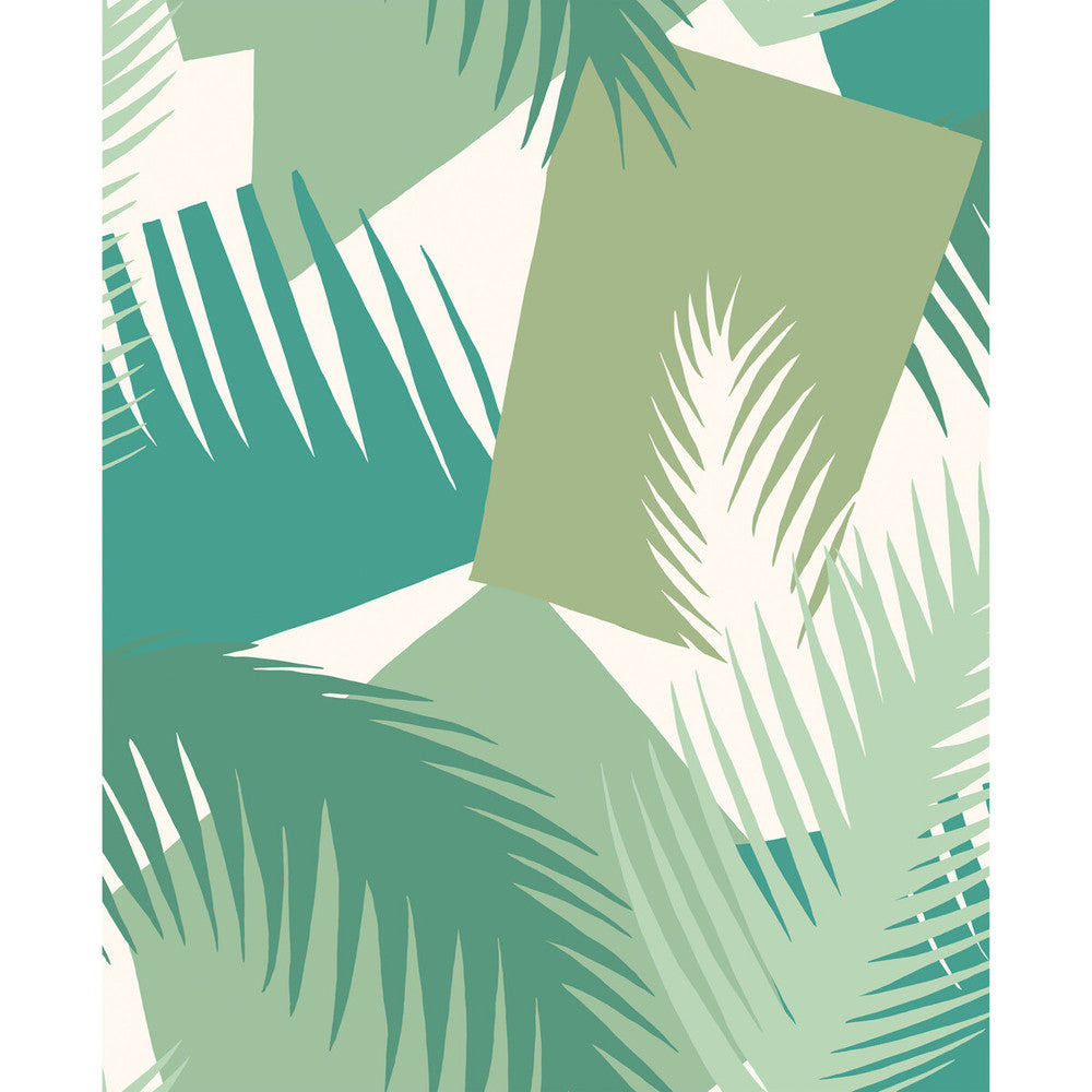 Deco Palm Green by Cole & Son Designer Wallcovering COLE & SON GEOMETRIC II PAPER - 100% United Kingdom Horizontal: and Vertical: 25.2 20.5 - Swanky Fabrics -