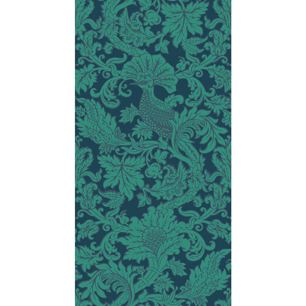 Balabina Midnight & Jade by Cole & Son Designer Wallcovering COLE & SON MARIINSKY DAMASK PAPER - 100% United Kingdom - Horizontal: - and Vertical: 40 20.5 - Swanky Fabrics -