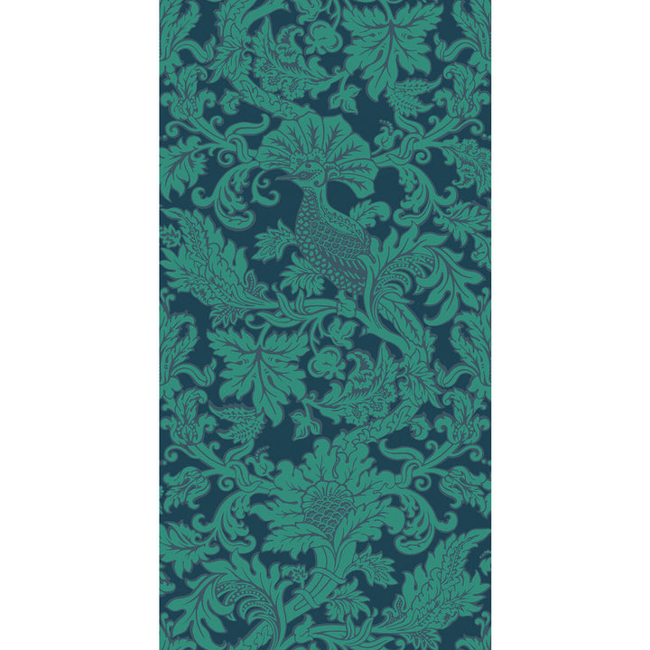 Balabina Midnight & Jade by Cole & Son Designer Wallcovering COLE & SON MARIINSKY DAMASK PAPER - 100% United Kingdom Horizontal: and Vertical: 40 20.5 - Swanky Fabrics -