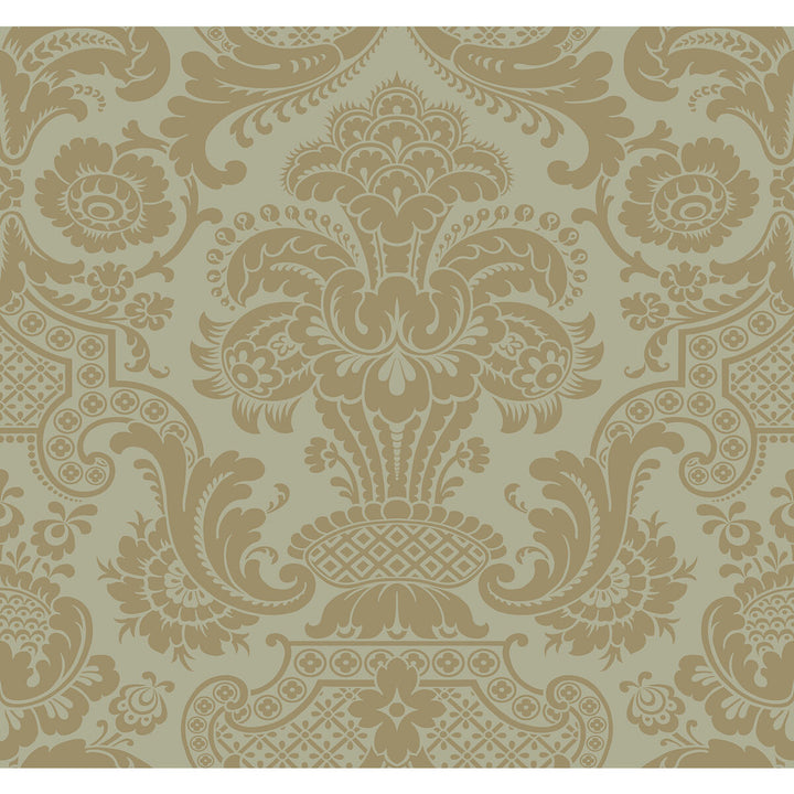 Carmen Cs Khaki by Cole & Son Designer Wallcovering COLE & SON MARIINSKY DAMASK PAPER - 100% United Kingdom Horizontal: and Vertical: 25.25 27 - Swanky Fabrics -