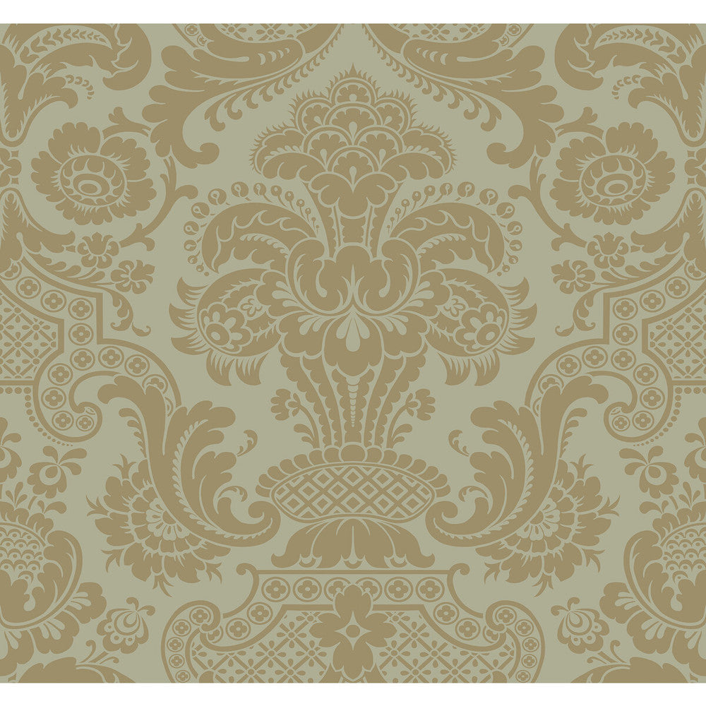 Carmen Cs Khaki by Cole & Son Designer Wallcovering COLE & SON MARIINSKY DAMASK PAPER - 100% United Kingdom Horizontal: and Vertical: 25.25 27 - Swanky Fabrics -