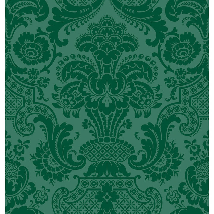 Petrouchka Green by Cole & Son Designer Wallcovering COLE & SON MARIINSKY DAMASK PAPER - 100% United Kingdom Horizontal: and Vertical: 28.25 27 - Swanky Fabrics -