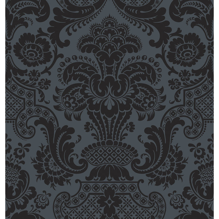 Petrouchka Charcoal by Cole & Son Designer Wallcovering COLE & SON MARIINSKY DAMASK PAPER - 100% United Kingdom - Horizontal: - and Vertical: 28.25 27 - Swanky Fabrics -