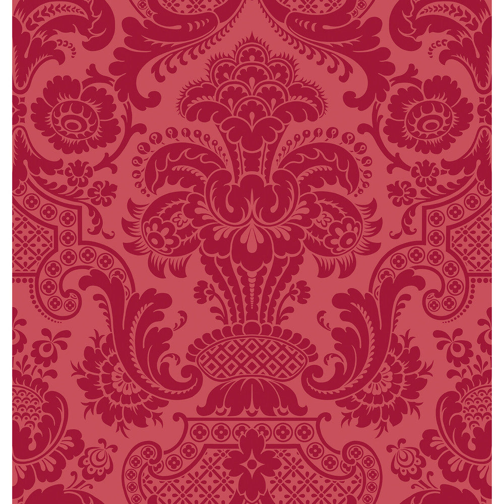 Petrouchka Red by Cole & Son Designer Wallcovering COLE & SON MARIINSKY DAMASK PAPER - 100% United Kingdom - Horizontal: - and Vertical: 28.25 27 - Swanky Fabrics -