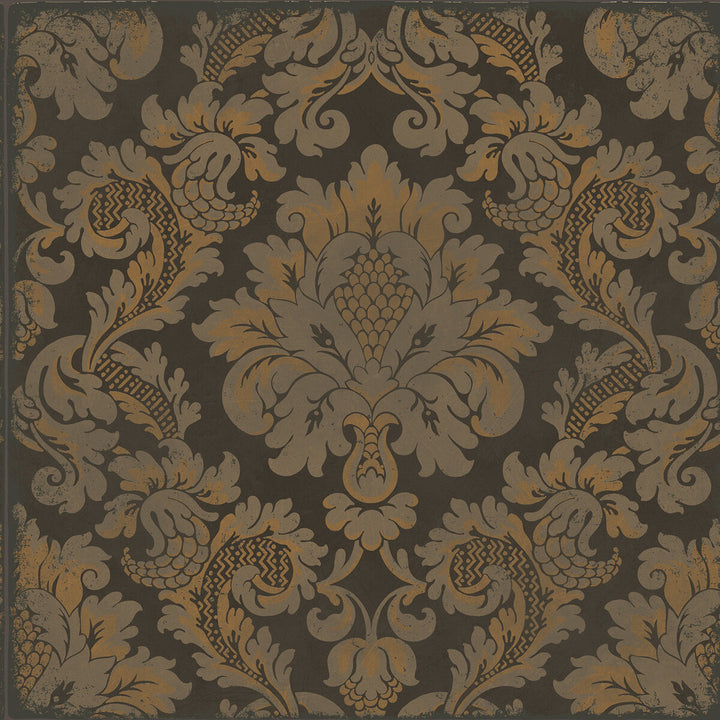 Stravinsky Charcoal & Bronze by Cole & Son Designer Wallcovering COLE & SON MARIINSKY DAMASK PAPER - 100% United Kingdom - Horizontal: - and Vertical: 20.5 20.5 - Swanky Fabrics -