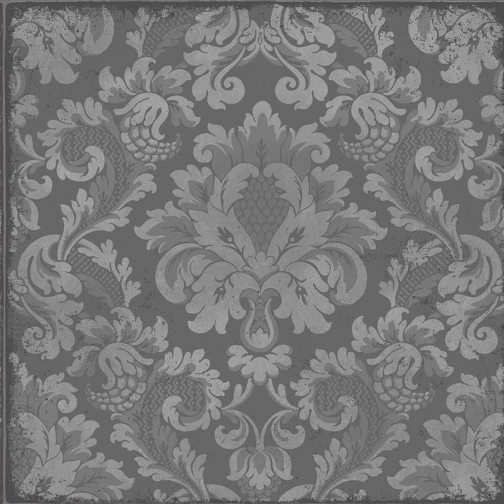 Stravinsky Silver by Cole & Son Designer Wallcovering COLE & SON MARIINSKY DAMASK PAPER - 100% United Kingdom Horizontal: and Vertical: 20.5 20.5 - Swanky Fabrics -