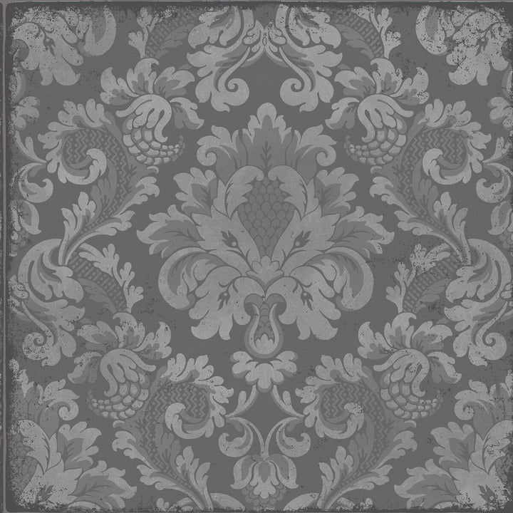 Stravinsky Silver by Cole & Son Designer Wallcovering COLE & SON MARIINSKY DAMASK PAPER - 100% United Kingdom Horizontal: and Vertical: 20.5 20.5 - Swanky Fabrics -