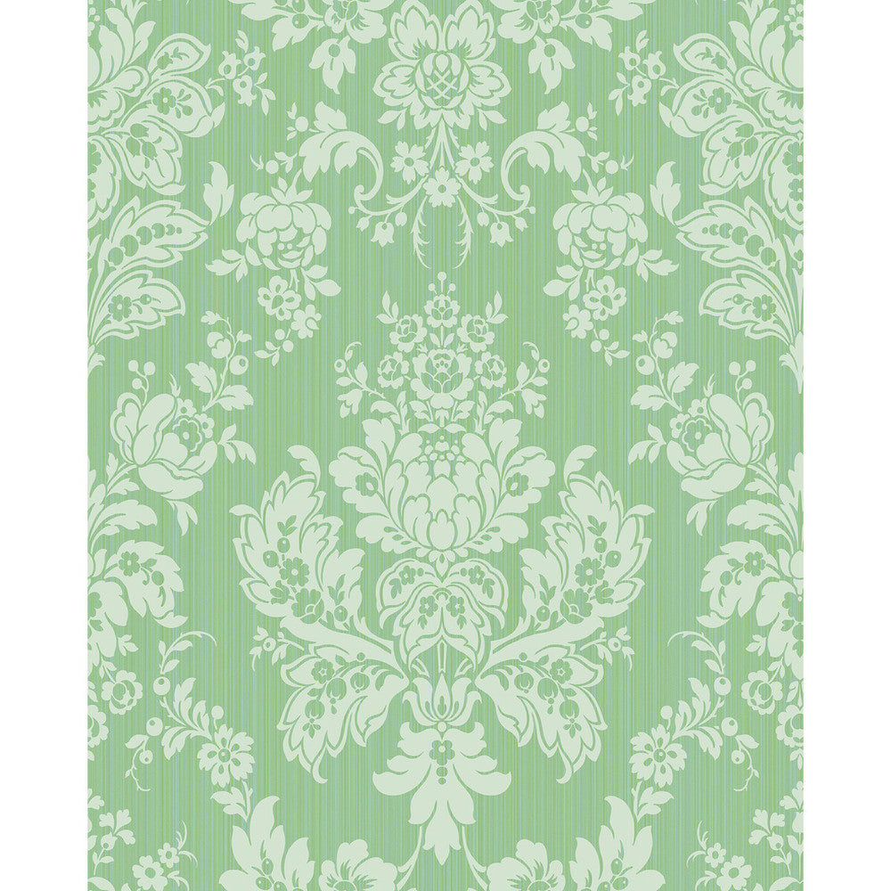 Giselle Leaf Green by Cole & Son Designer Wallcovering COLE & SON MARIINSKY DAMASK PAPER - 100% United Kingdom - Horizontal: - and Vertical: 25.25 20.5 - Swanky Fabrics -