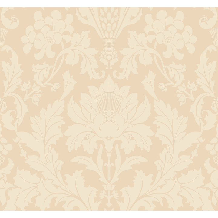 Fonteyn Buff by Cole & Son Designer Wallcovering COLE & SON MARIINSKY DAMASK PAPER - 100% United Kingdom - Horizontal: - and Vertical: 25.25 27 - Swanky Fabrics -