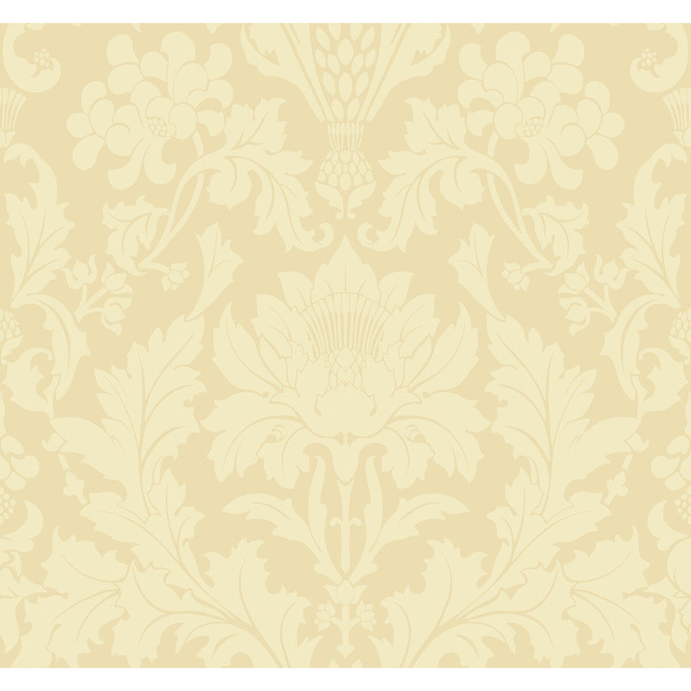 Fonteyn Vintage Yellow by Cole & Son Designer Wallcovering COLE & SON MARIINSKY DAMASK PAPER - 100% United Kingdom Horizontal: and Vertical: 25.25 27 - Swanky Fabrics -